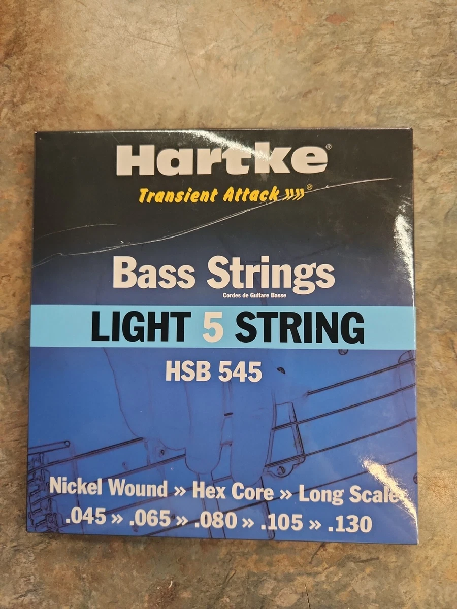 NEW Hartke Bass Strings HSB545 Light 5 String Nickel Wound Hex Core Long Scale