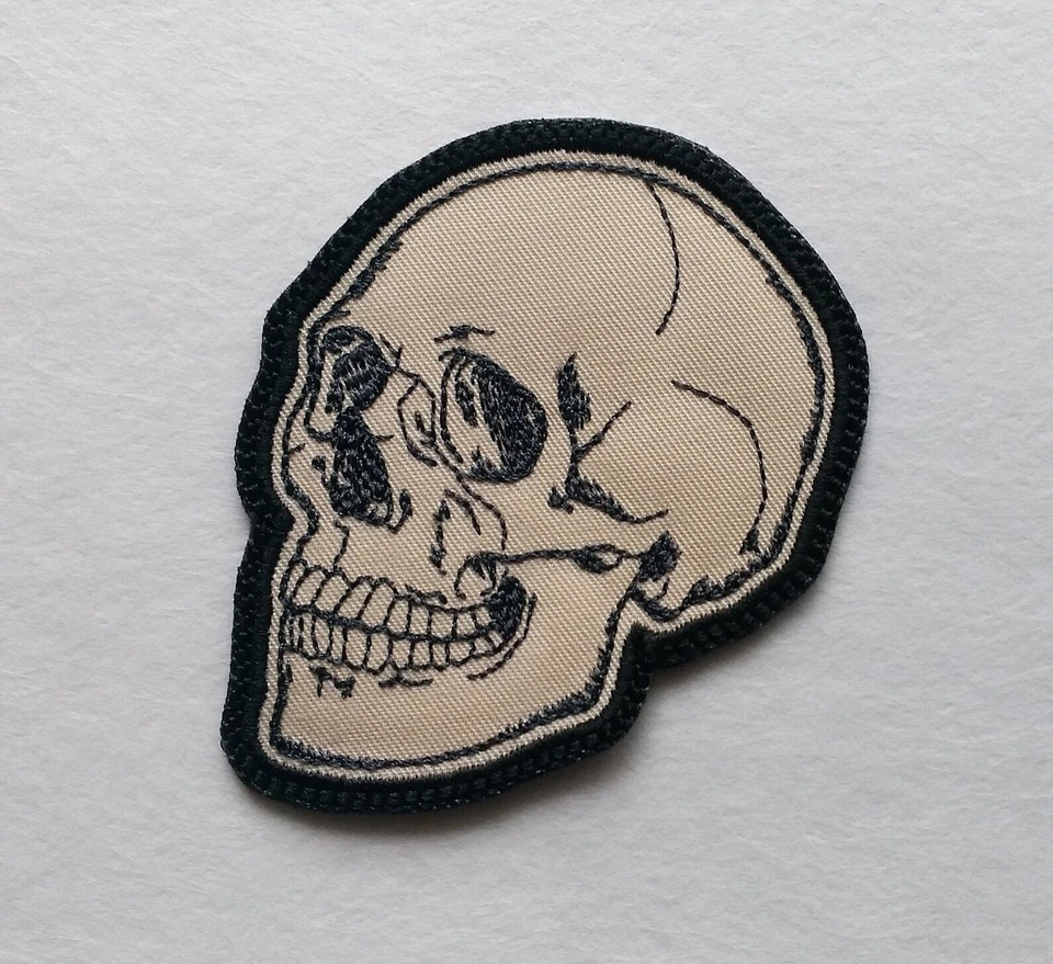 Skull Iron On Patch Embroidered Skull Anatomy Fabric Patch - Image 2 of 4