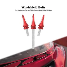 3 Screws Red Windscreen Bolt Fit for Harley Touring Electra Street Glide 14-23