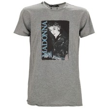 DOLCE & GABBANA Madonna Picture Light Cotton T-Shirt Gray Black 48 M 