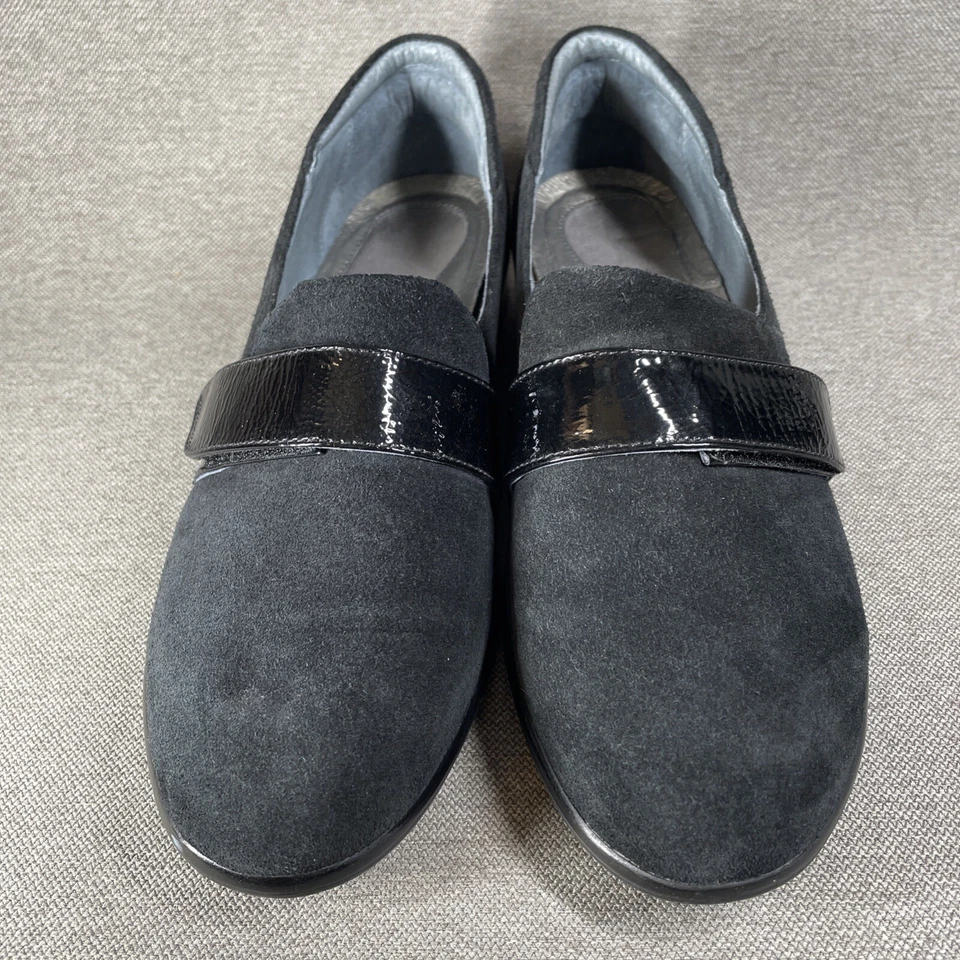 NAOT Mocasines Negro Gamuza Cuero Sin Cordones Para Mujer 39 Israel Gancho Lazo Correa Foto 2 de 4