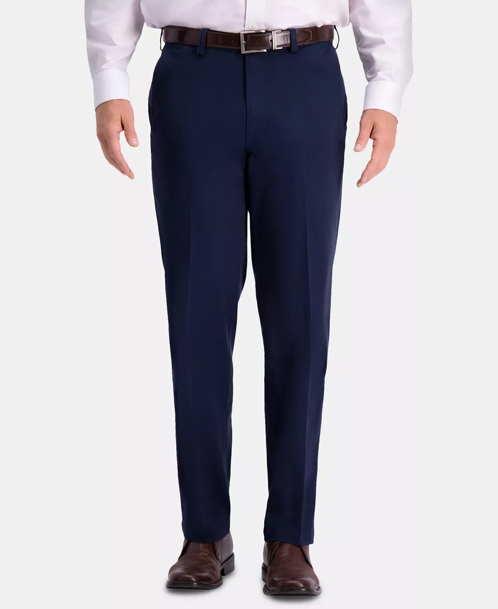 Haggar Men Khaki Pants 34x30 Navy Blue Premium Comfort Khaki Classic Fit  NWT | eBay