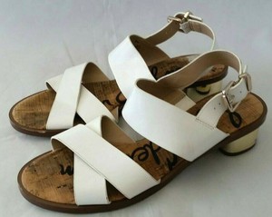 sam edelman white block heels