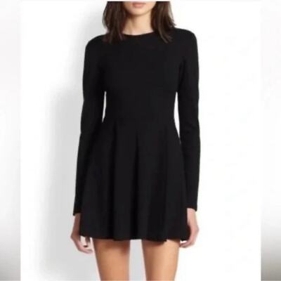 THEORY Women's Black TilloraLong Sleeve Fit Flare Dress Classical LBD Size  6 | eBay