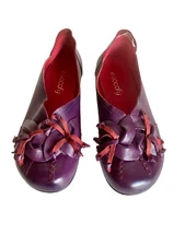 Socofy Women's Purple Red Flats Loafers Size 8 Or 9.5 Inch Inner Sole Length 