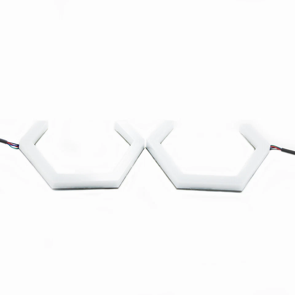 Anillos halo LED hexagonales Bluetooth dinámicos RGB ojo de ángel para Kawasaki Ninja ZX6R 03-06 Foto 4 de 4