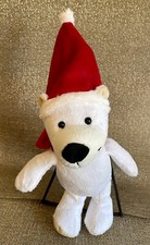 Christmas White 9 Polar Bear Plush Red Santa Hat Scarf, Winter Teddy Bear