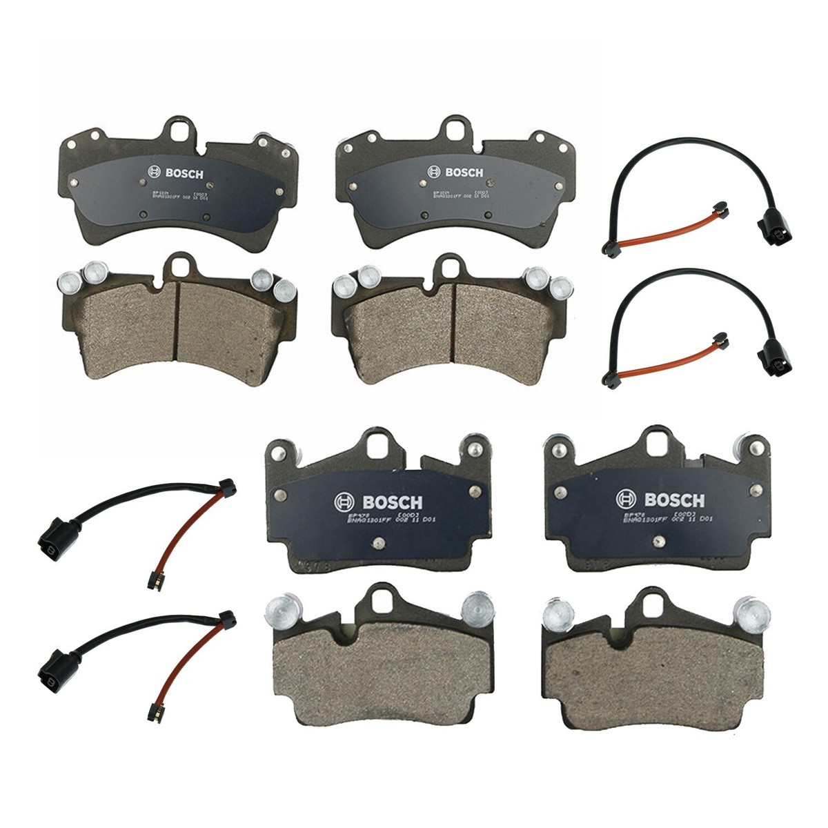 Brembo Front & Rear Disc Brake Pad Set WITH Sensors For Audi Q7 & VW Touareg