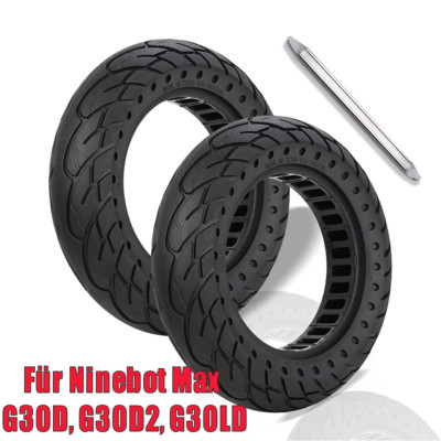 2x Für Ninebot Max G30D, G30D2, G30LD Vollgummireifen 10''x2,5 60/70-Anti-Rutsch