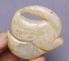 5CM Rare China Hongshan Culture Old Jade Carved Animal Duck Bird Amulet pendant