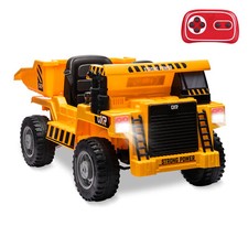 Kids 12V Ride On Dump Truck Construction Vehicle w/Electric Bed  Remote Control