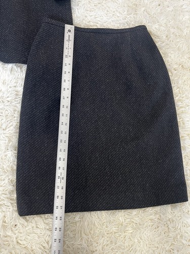 Lauren Ralph Lauren Vintage Gray Wool Skirt Long Jacket Suit Set Sz 4 Equestrian - Picture 4 of 19