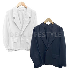 UNIQLO U Cotton Lyocell Jacket S-XXL Light Gray/Dark Gray Women 476941 NWT