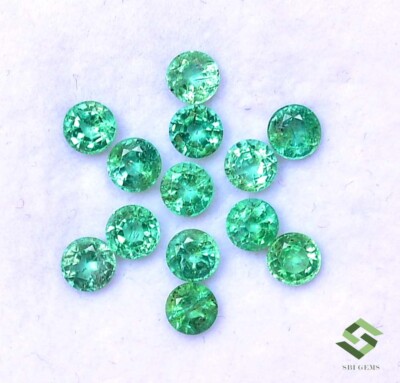 4 mm Natural Emerald Round Cut Lot 13 Pcs 3.32 CTS Calibrated Loose Gemstones