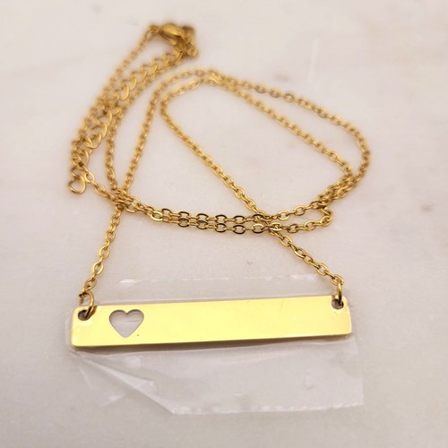 6 x ROSE GOLD Heart Hole cut Engraving necklace blanks | Laser Engraving blanks - Picture 3 of 3