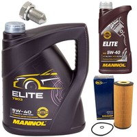 MotoröL Set 5W40 6 Liter + ÖLfilter SH 420 P + Schraube FüR Seat Leon 2.8 Cupra