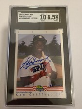 1992 Classic Best Baseball Ken Griffey Jr Autograph SGC Auto. 10 SGC 8.5...