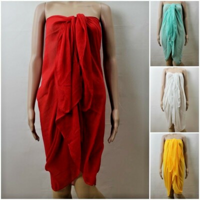  XXL Pareo Schal Tuch Strandtuch Crincle, Wickelrock Lungi Sarong