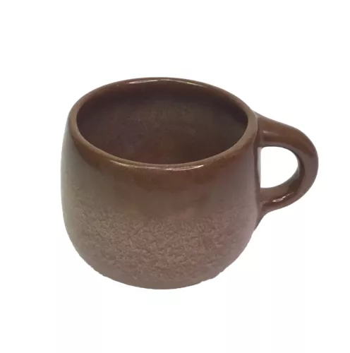 Vintage Frankoma Pottery Plainsman Brown Flat Cup Mug Art Pottery Dinnerware