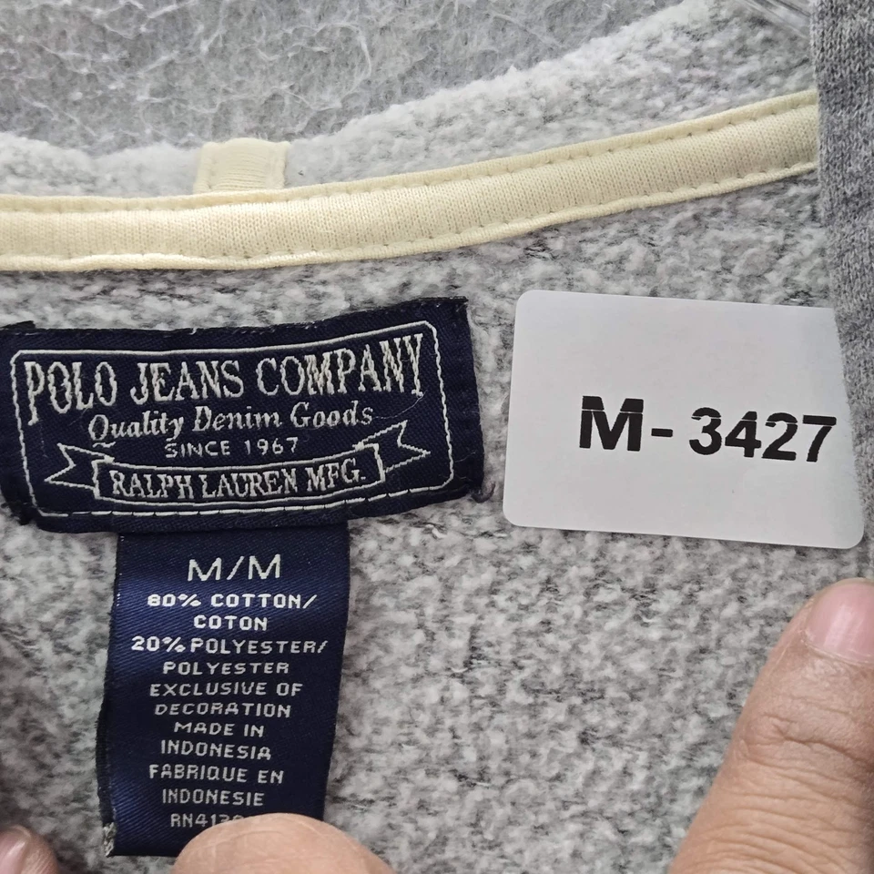 Polo Ralph Lauren Women Hoodie Medium Gray RL Embroidery Full Zip - Image 2 of 4