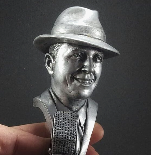 CARLOS GARDEL TANGO silver BUST SCULPTURE SINGER CANTOR MILONGA MUSIC MILONGUERO - Picture 6 of 24