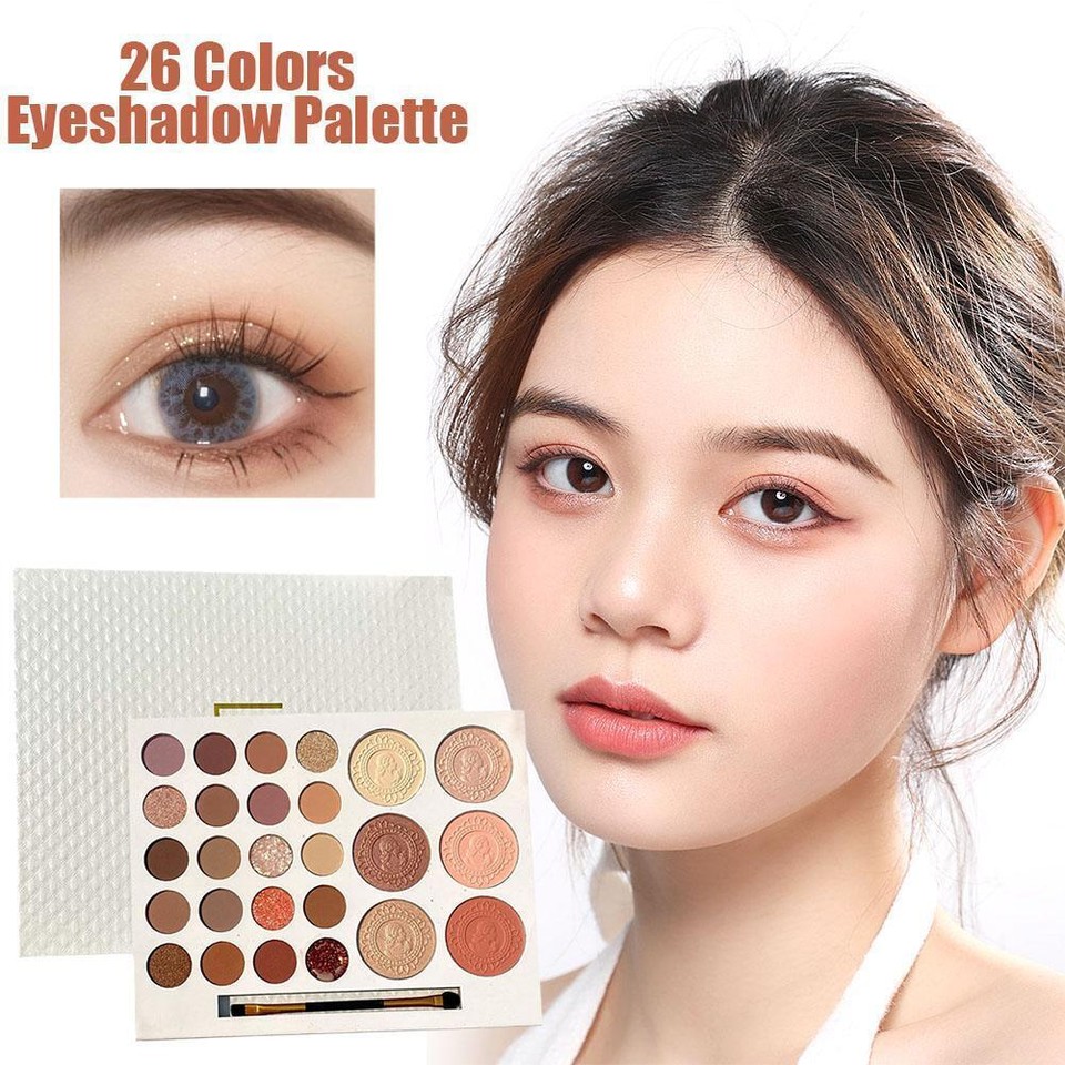 26 Colors Eyeshadow Palette Pearly Matte Earth Color Palette Highlight