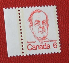 Canada 6 cent stamp 1973 - 1976 MNH # 591 Lester B. Pearson