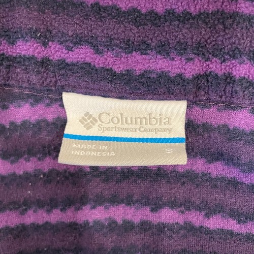 Columbia Sportswear Turtle Neck Fleece Purple Stripes Size Small - Picture 2 of 6