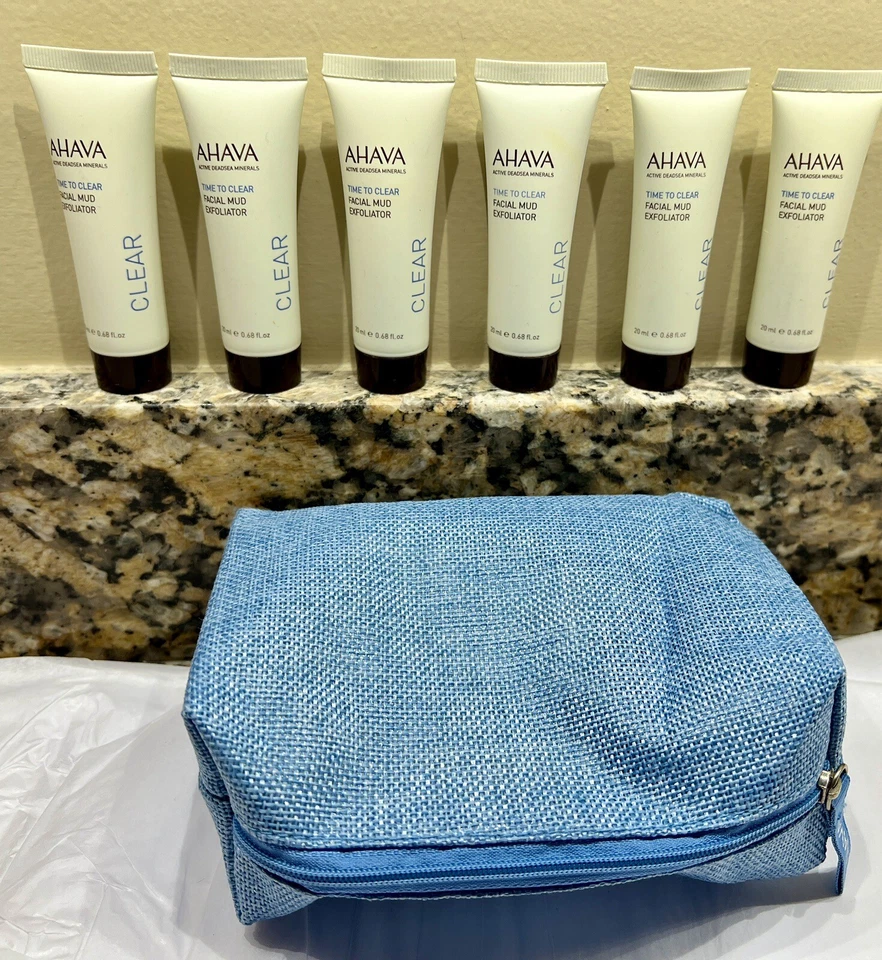 6X AHAVA FACIAL MUD EXFOLIATOR (0.51 oz - 15 ml) DEADSEA MINERALS + AHAVA CASE - Image 2 of 2