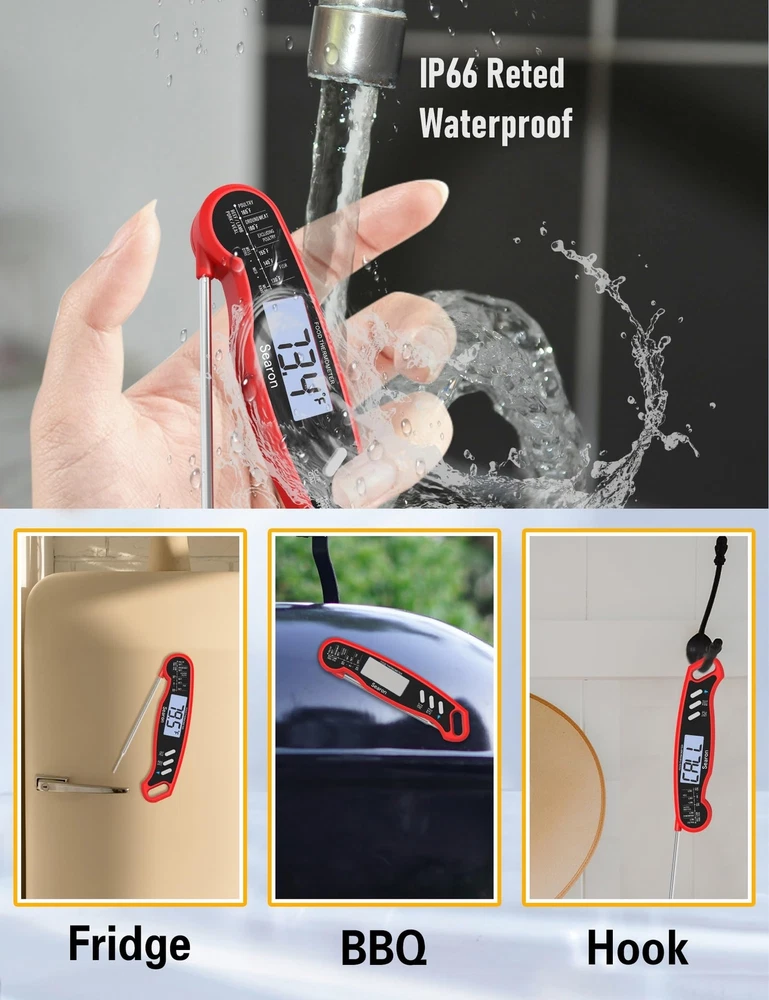 Meat Thermometer,Digital Food Thermometer with Instant Read Out,Backlight and...