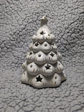 Christmas Candle Tea Light Holder Tree With Star And Ornaments Cutout