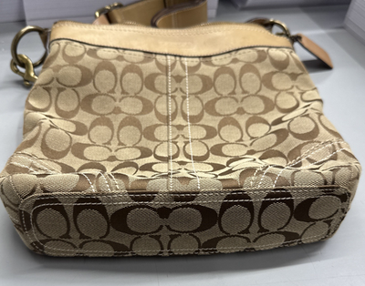 バッグ OLD COACH shoulder bag / Brown Coach E06U-10403 Brown Signature Crossbody Shoulder Bag for