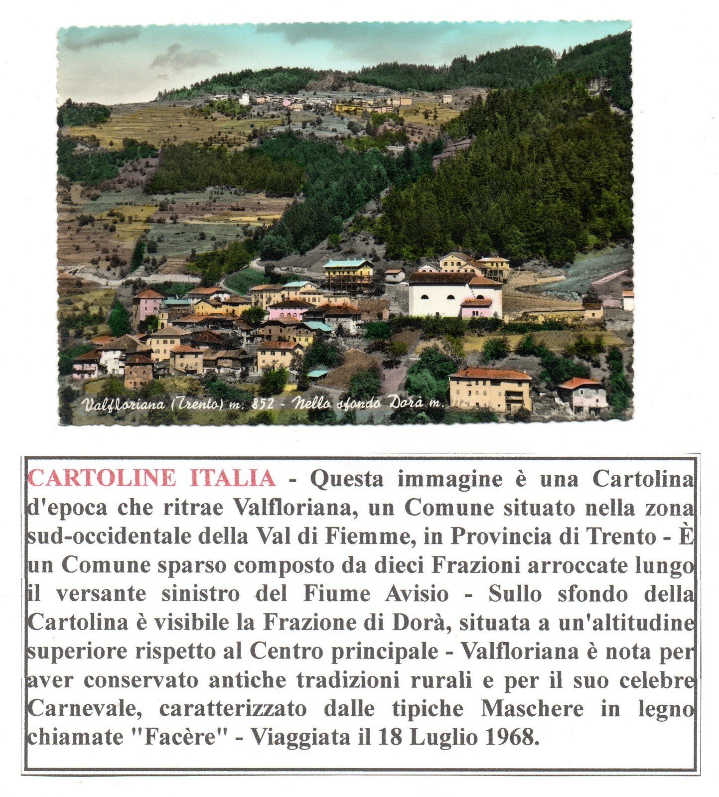 Valfloriana (Trento) - 1968 - Panorama - (Vedi Descrizione)
