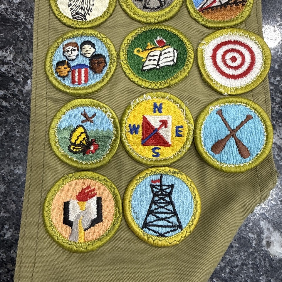 Original vintage Boy Scouts of America 41 merit badges With Pins And ...