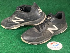 Used Mens New Balance Baseball Shoes Turfs Cleats Black White size 8 6860587