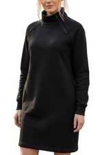 Athleta Black Sweatshirt Dress Zip Collar Women  s Small Cozy Karma Athleisure