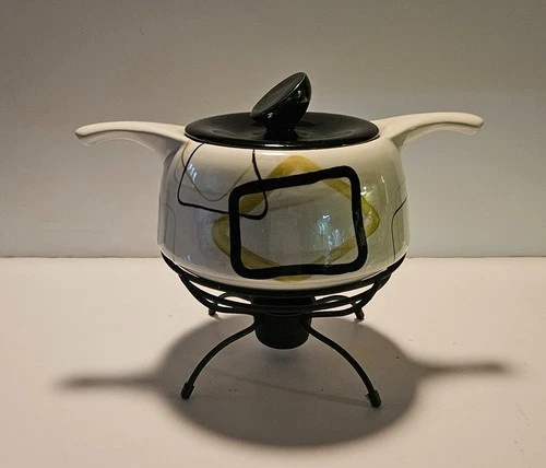 Red Wing Smart Set dinner ware MCM 2 quart casserole with stand and warming cup