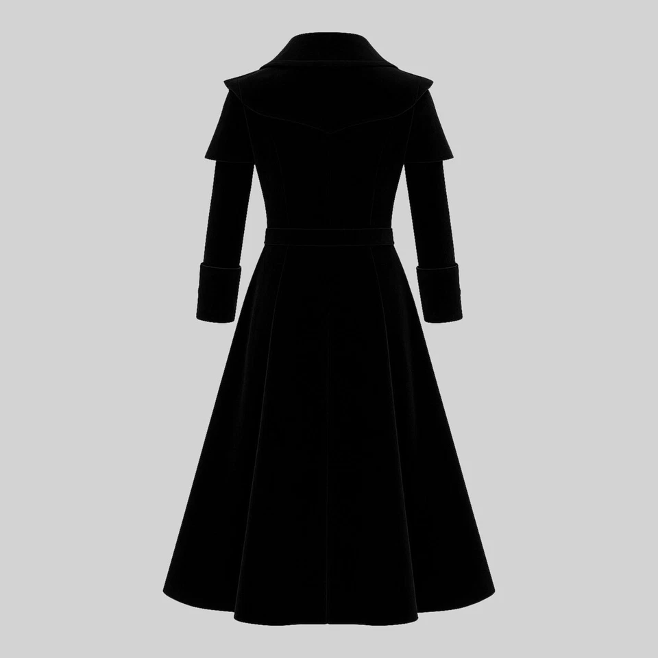 Женщин черный бархат готический викторианский стимпанк длинное пальто Aristocrat траншея куртка - Изображение 3 из 4