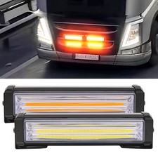 2 in 1 COB Amber Emergency Strobe Light Hazard Warning Grille Safety Flashing