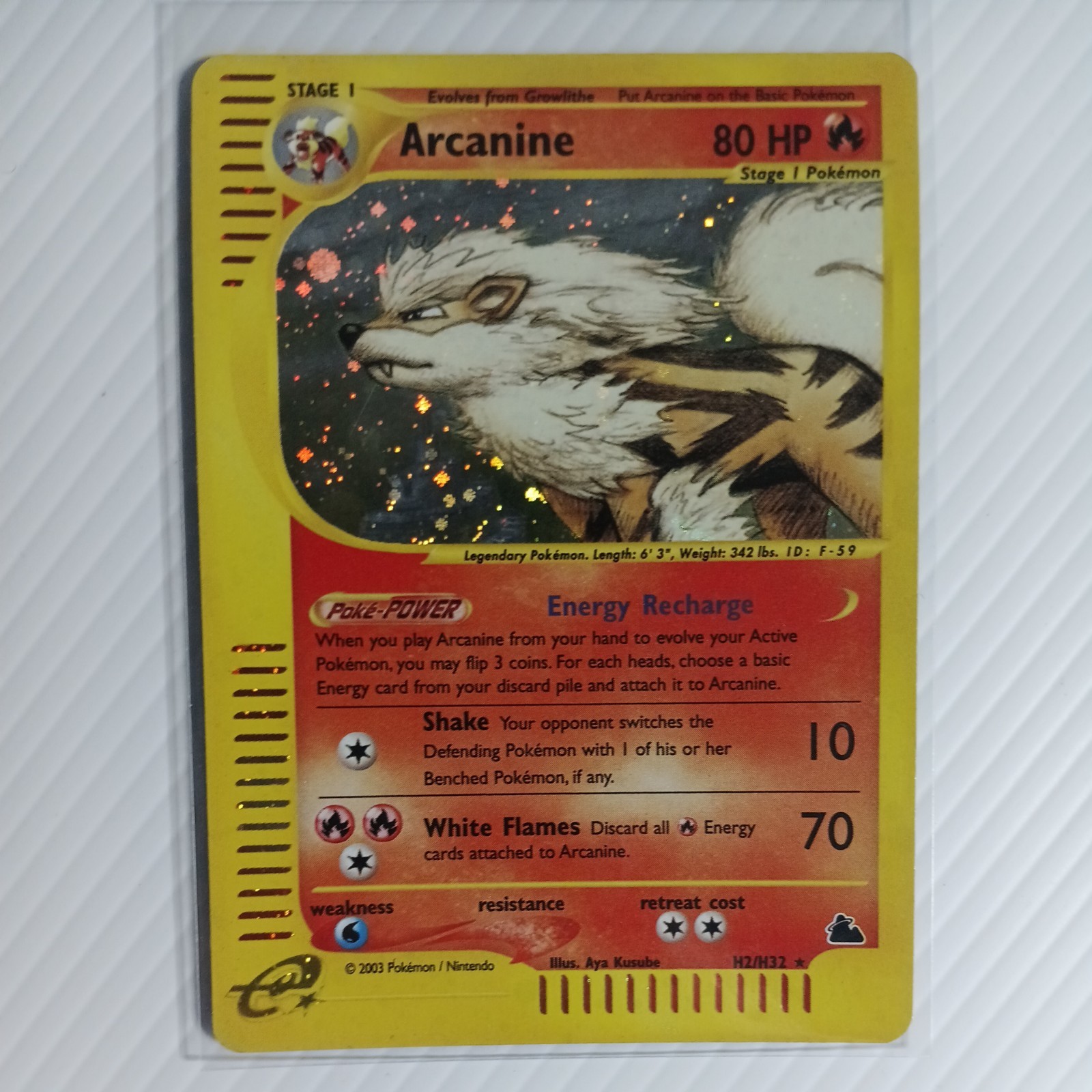 Pokémon Arcanine H2/H32 Skyridge RARE Holo EXC/NM as pictured cleancard freepost