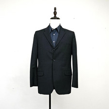 40 L Vintage 50s 60s Black Textured Blazer Sport Coat Jacket Ivy Rockabilly Mod