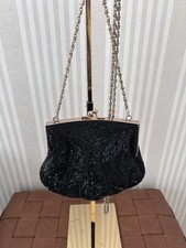 Vintage La Regale Elegant Black Beaded Evening Bag