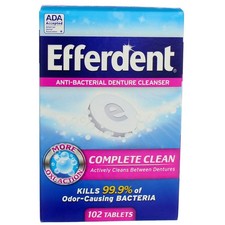 2 Pack Efferdent Complete Clean Denture Cleanser, 102 Ct 10 oz