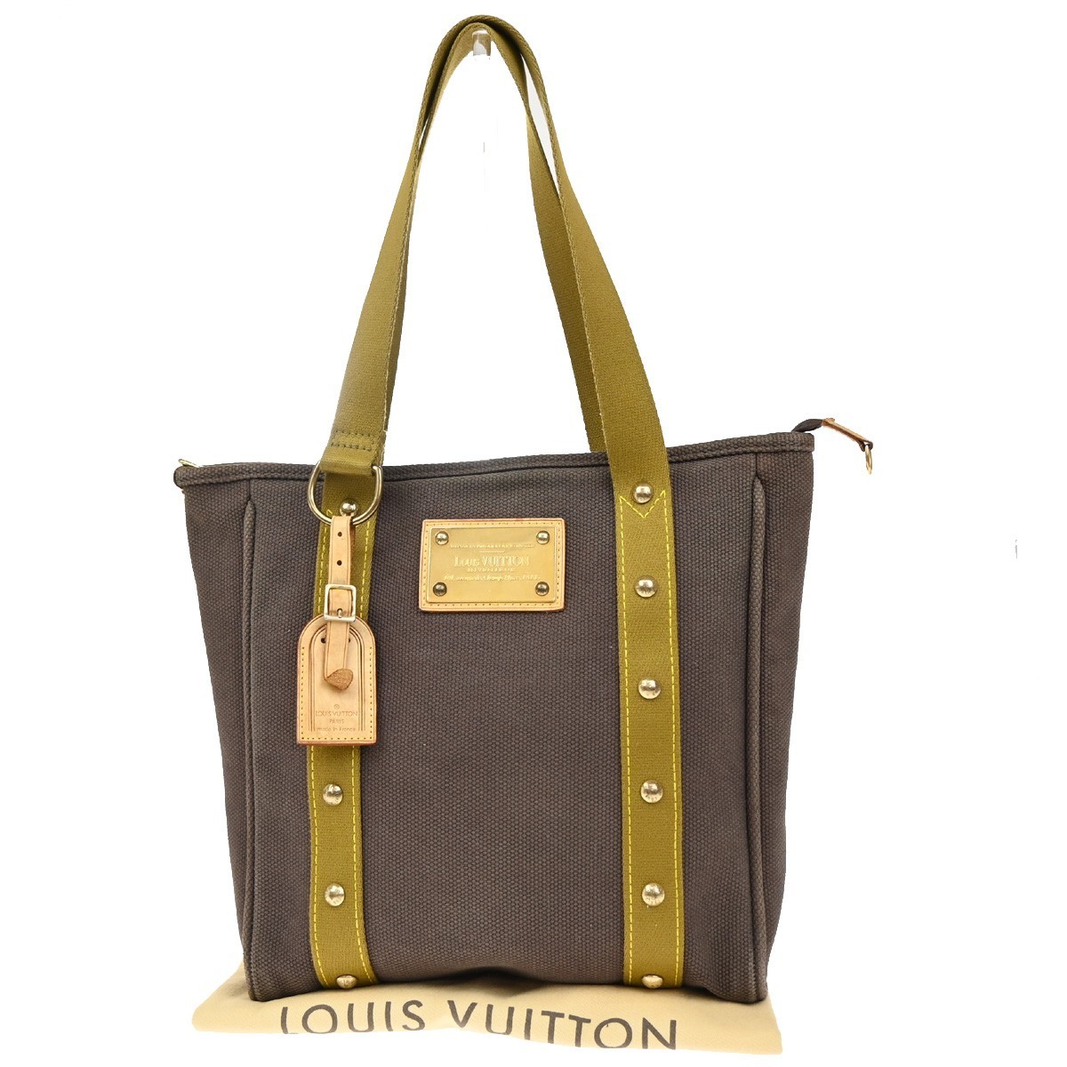 バッグ LOUIS VUITTON Canvas Antigua Cabas Tote Louis Vuitton Antigua Cabas Brun Canvas Inventeur Tote w/ Lock and