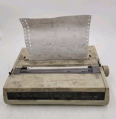 Vintage 80's Okidata Microline 184 Turbo 9 Pin Printer UNTESTED. Parts