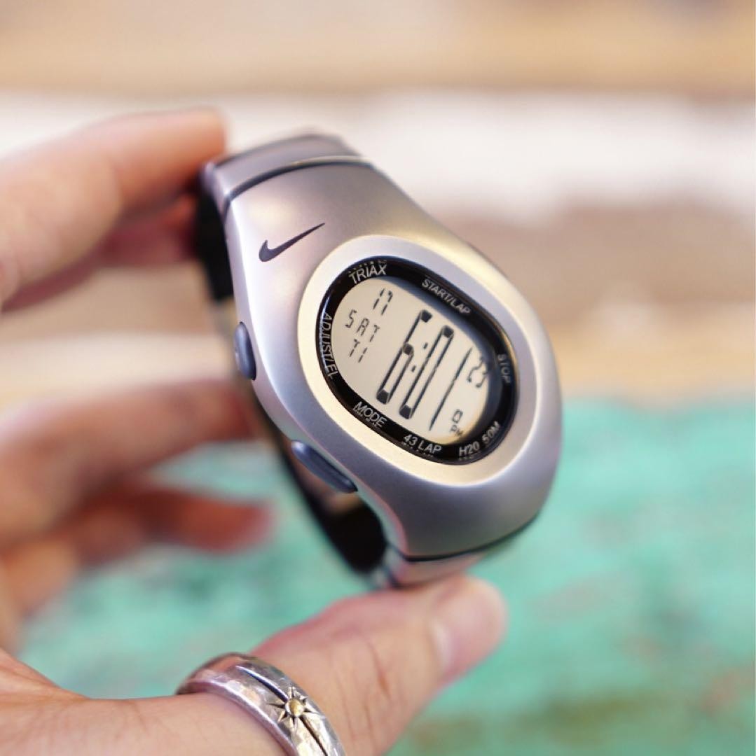 h*n様 早い者勝ちOLD NIKE Triax digital watch 腕 NIKE TRIAX WATCH NIKE watch stainless steel belt y2k Quartz