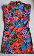Dolce & Gabbana Floral Poppy Print Stretch Dress Size 11/12 New/No Tags
