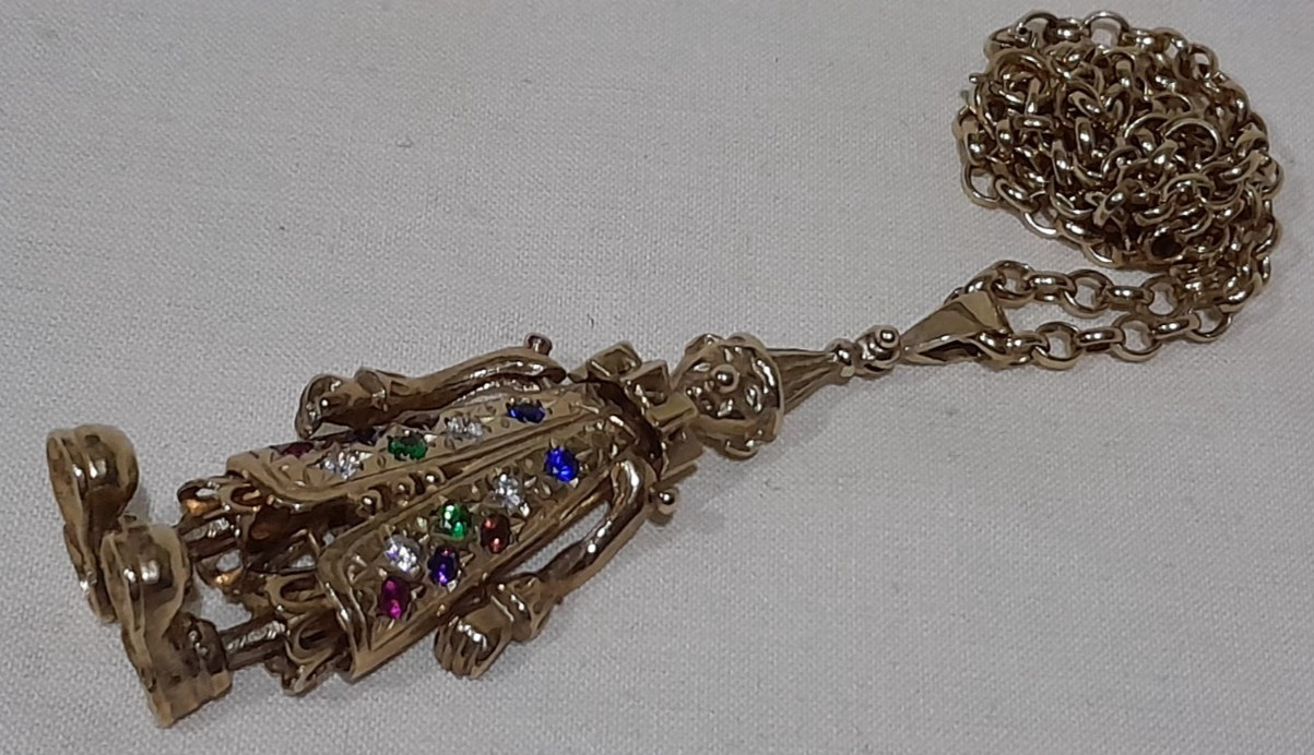 LARGE 9ct Yellow Solid Gold Articulated Movable C… - image 7