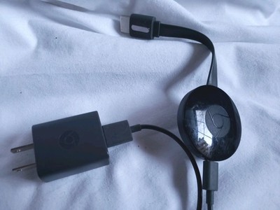 Google Chromecast 2 Black 1080p Media Streaming Device HDMI Power Cord (NC2-6A5)