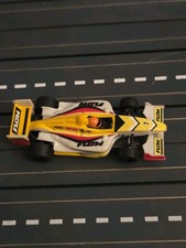 AFX HO Mega G MG F1 Race Slot Car Formula One Racing FLOW 7 White/Yellow/Red